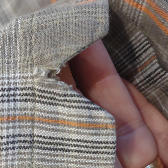 Men's Columbia Cotton SS Button Up Brown / Orange Plaid Lightweight Shirt 2XL - Picture 12 of 12